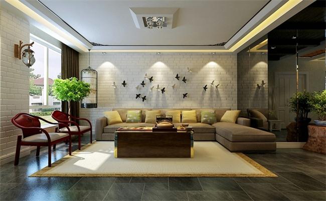 新中式風(fēng)格別墅客廳效果圖 別墅設(shè)計(jì)之家四合茗苑作品